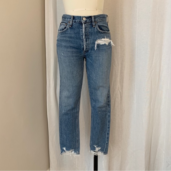 Agoldie Distressed Denim Jeans Size 27 - Picture 1 of 7